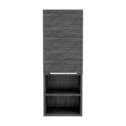 Medicine 32H Single Door Cabinet, 2 External Shelves, 2 Interior Shelves, Smokey Oak