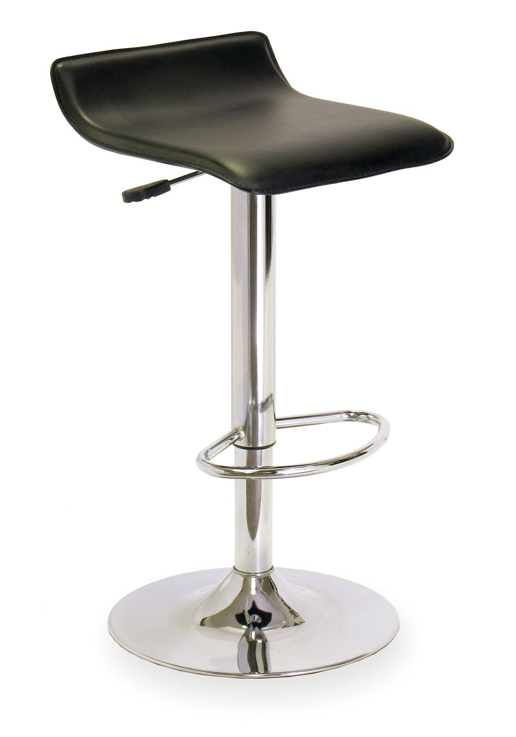 Ergode Wood Spectrum Adjustable Swivel Stool | Sleek & Modern | PVC Seat | Chrome-Plated Steel Base | Adjustable Height & 360 Swivel | Perfect for Kitchen or Home Bar
