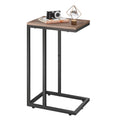 WLIVE Side Table, C Shaped End Table for Couch, Sofa and Bed, Large Desktop C Table for Living Room, Bedroom, Brown