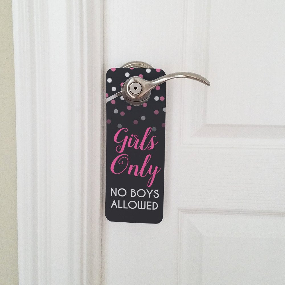 Graphics And More Girls Only No Boys Allowed Plastic Door Knob Hanger Sign