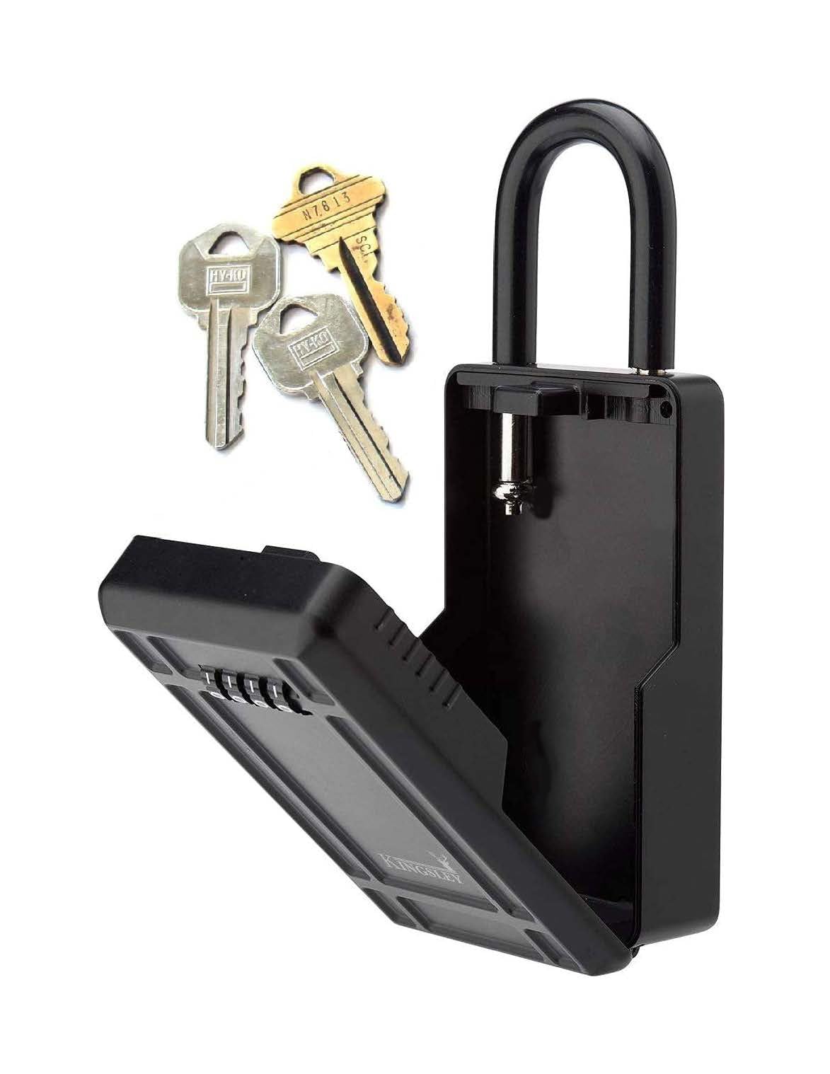 Kingsley Kl313 Large Capacity Key Storage Box With Resettable Code, Water Resistant Realtor Key Lock Box For Spare Keys, Lock Bo