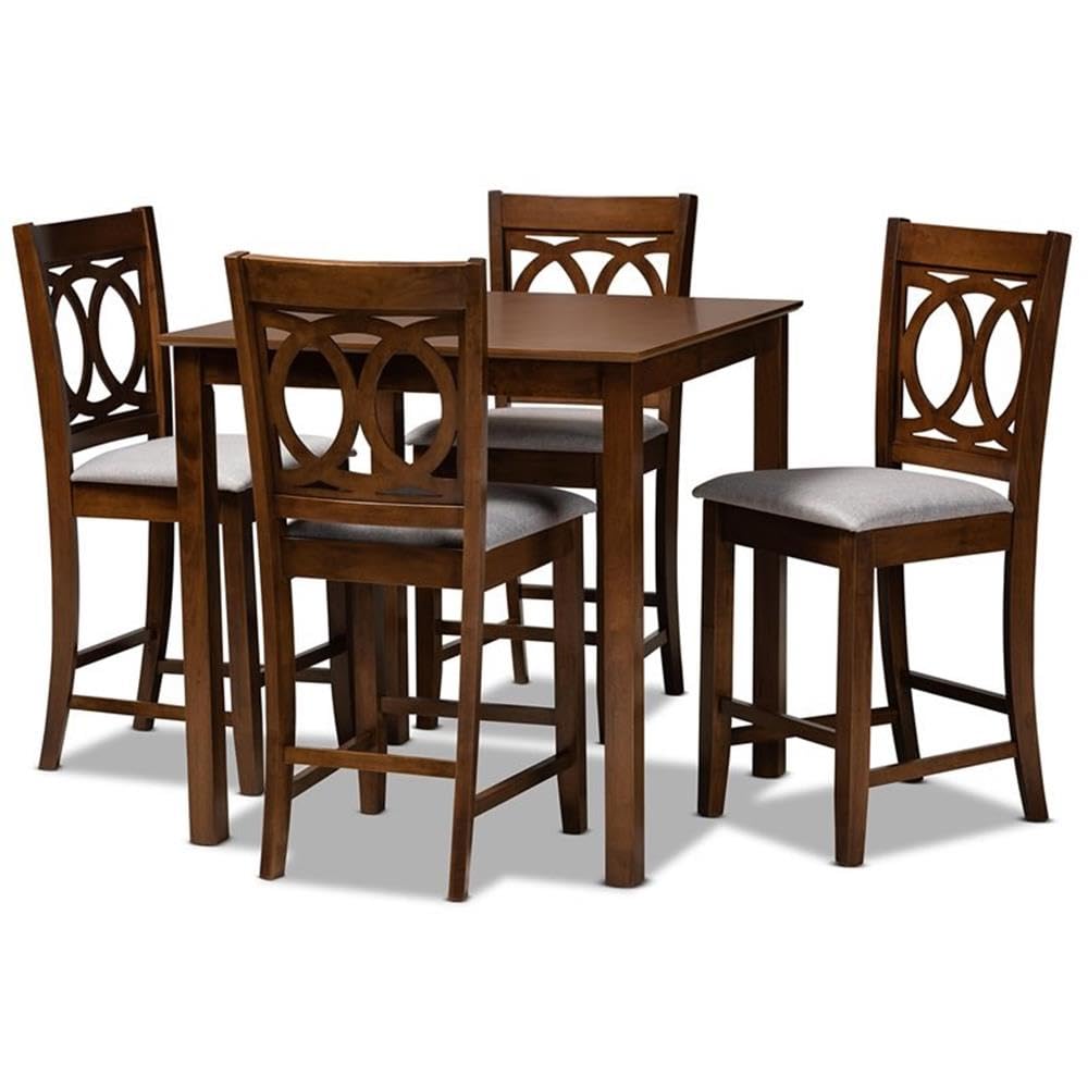 Baxton Studio Lenoir 5-Piece Wood Pub Set
