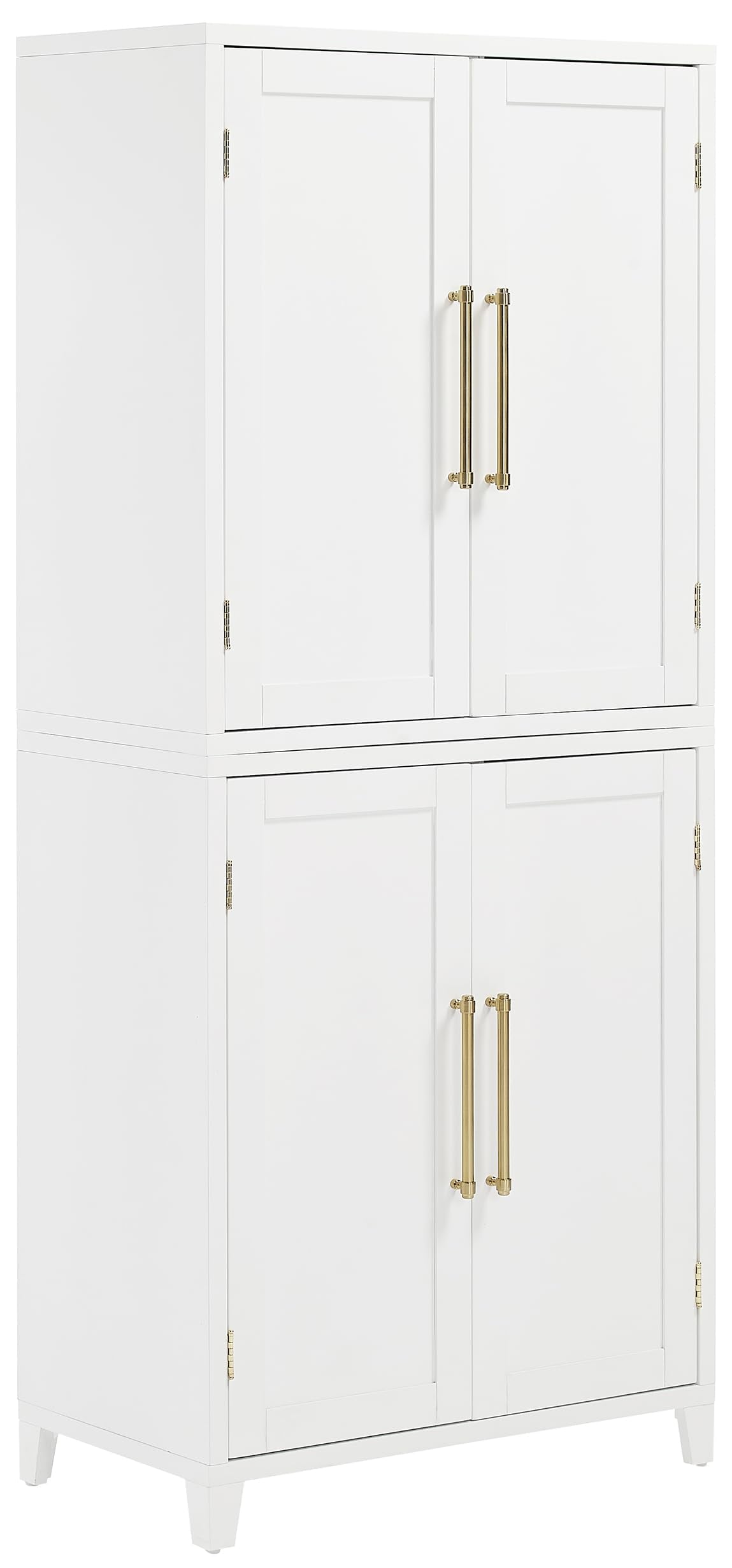 Crosley Furniture Roarke Kitchen Pantry Storage Cabinet with Doors and Shelves, Entryway, Bathroom, White