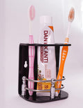 Uzox Acrylic Classic Toothbrush Stand with Bottle Holder/Tumbler Holder/Toothpaste for Bathroom Stand Organizer Rack for Home (S