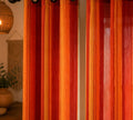 RANGBHAR Cotton Door Curtains | 7 Feet Long Set of 2 | Pure Handloom Light Filtering Fabric | Eyelet Curtains for Living Room &