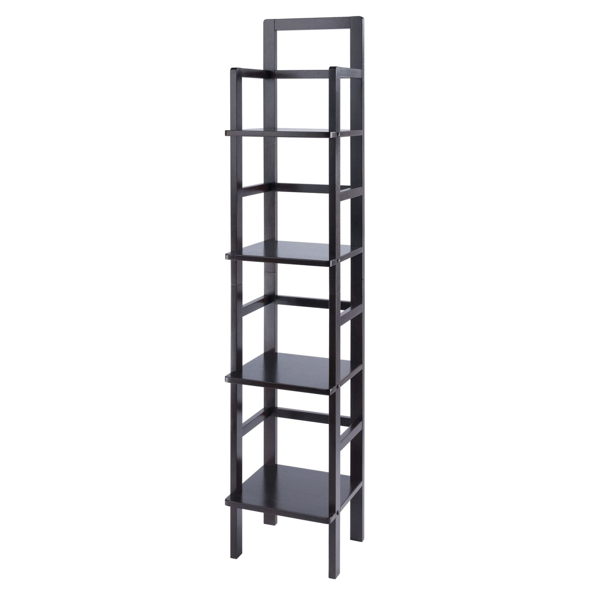 Ergode Aiden Narrow Baker's Rack | Antique Tuscan Design | Compact & Versatile | Solid Wood | Coffee Finish | 4 Shelves | Easy Assembly (23561-VV) (23582-VV)