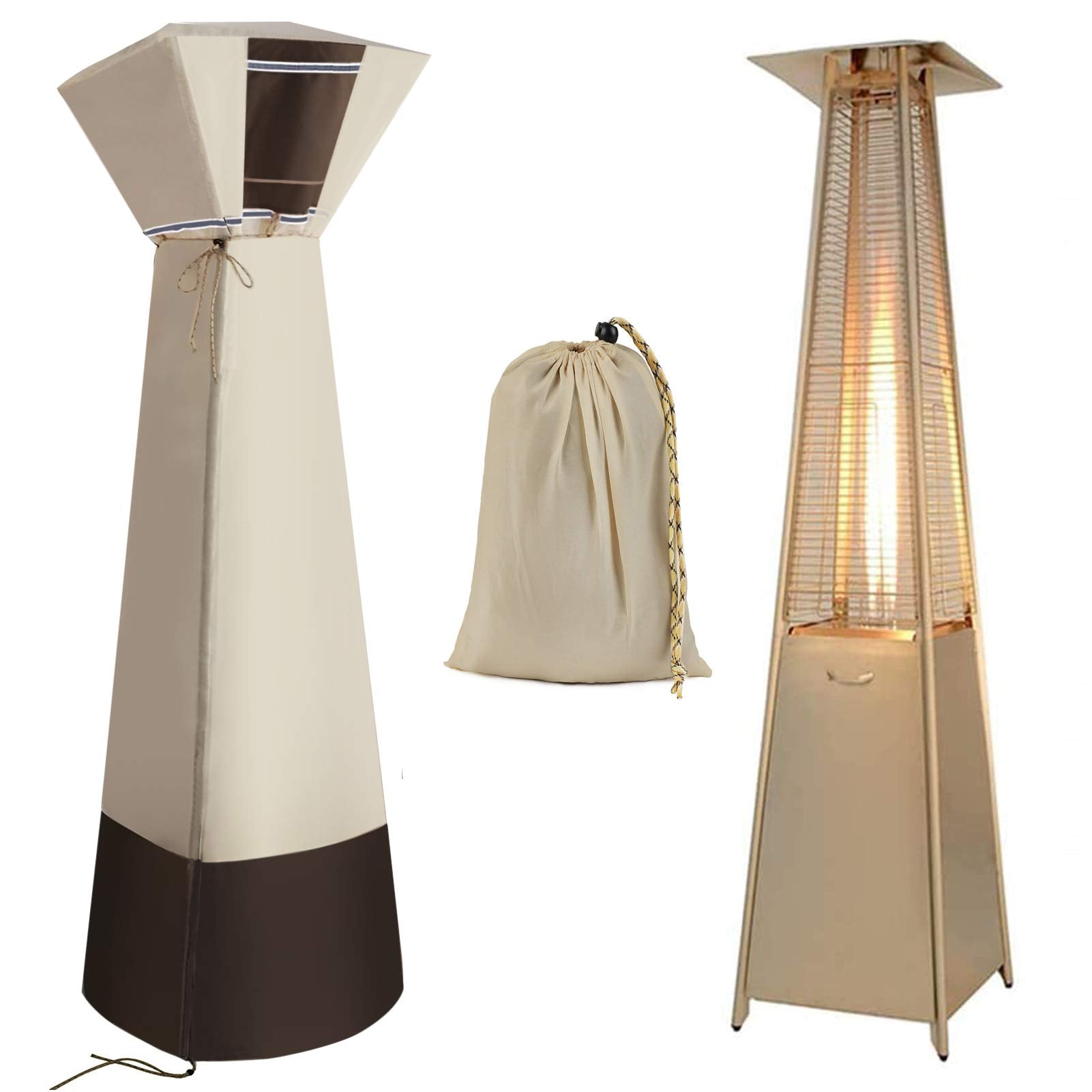 Outdoor Square Standup Patio Heater Cover Water-Resistant Heavy Duty Oxford Fabric With Zipper Heater Cover For Outdoor Heaters,