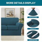 3 Piece Sofa Covers For 2 Cushion Couch Sofa Slipcover Soft Couch Cover For Dogs-Washable Sofa Furniture Covers With 2 Individual Cushion Covers, Feature Thick Jacquard Fabric (Loveseat, Deep Teal)