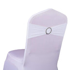 Sinssowl 100Pcs Stretch Wedding White Chair Sashes With Buckle Slider Sashes Bow Decorations 25 Colors  (White)
