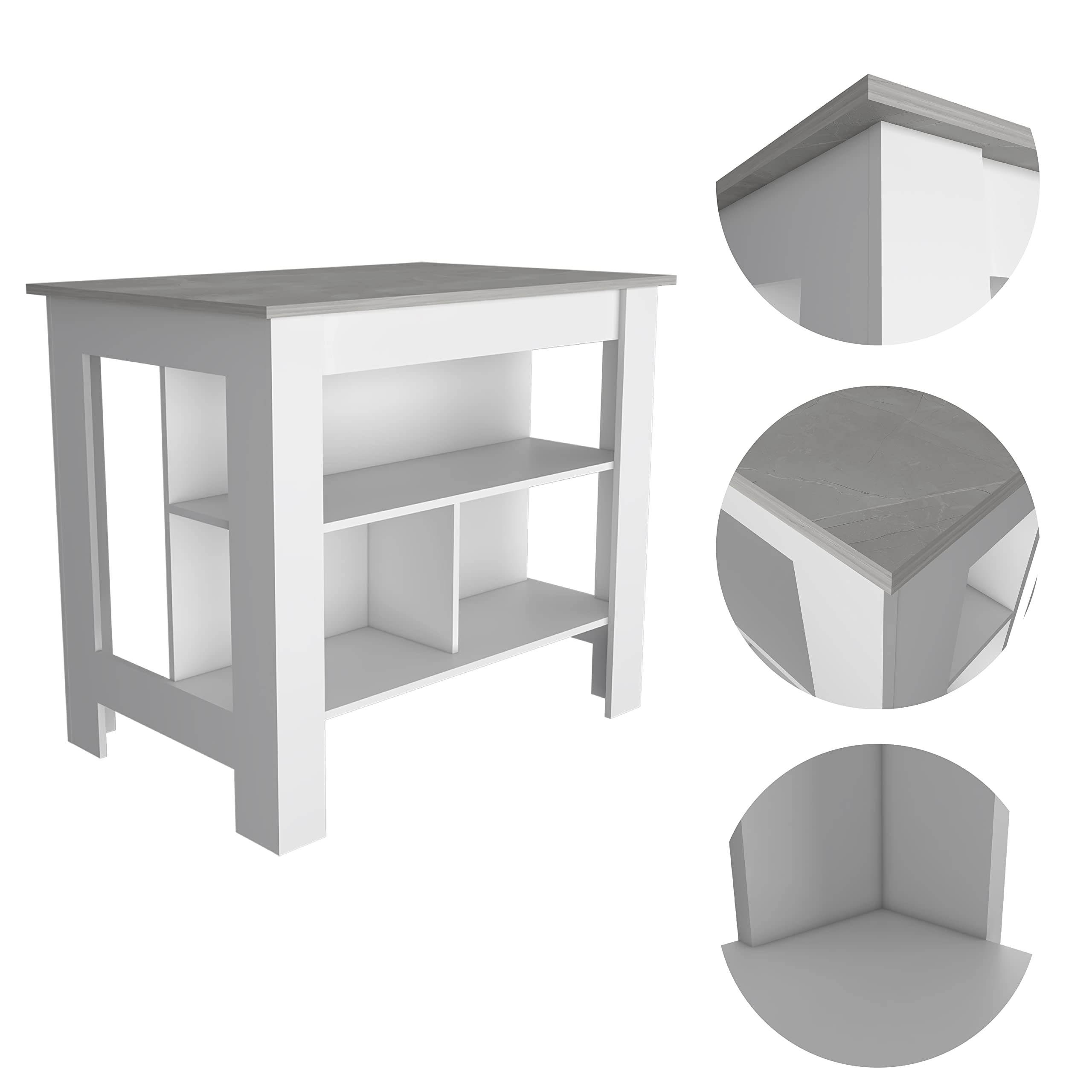 DEPOT E-SHOP Syros Kitchen Island Cart with Storage - Thumbnail 2