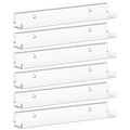 Lifewit Floating Shelves For Vinyl Record, 6 Pack 12' Clear Acrylic Wall Shelf Room Decor For Book/Photo/Picture/Makeup Display In Bedroom, Living Room, Bathroom Storage And Organization