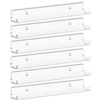 Lifewit Floating Shelves For Vinyl Record, 6 Pack 12' Clear Acrylic Wall Shelf Room Decor For Book/Photo/Picture/Makeup Display In Bedroom, Living Room, Bathroom Storage And Organization