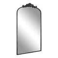 Kate and Laurel Arendahl Vintage Glam Arched Tall Panel Mirror, 24 x 42, Antique Black, Traditional Baroque Large Body Wall Mirr