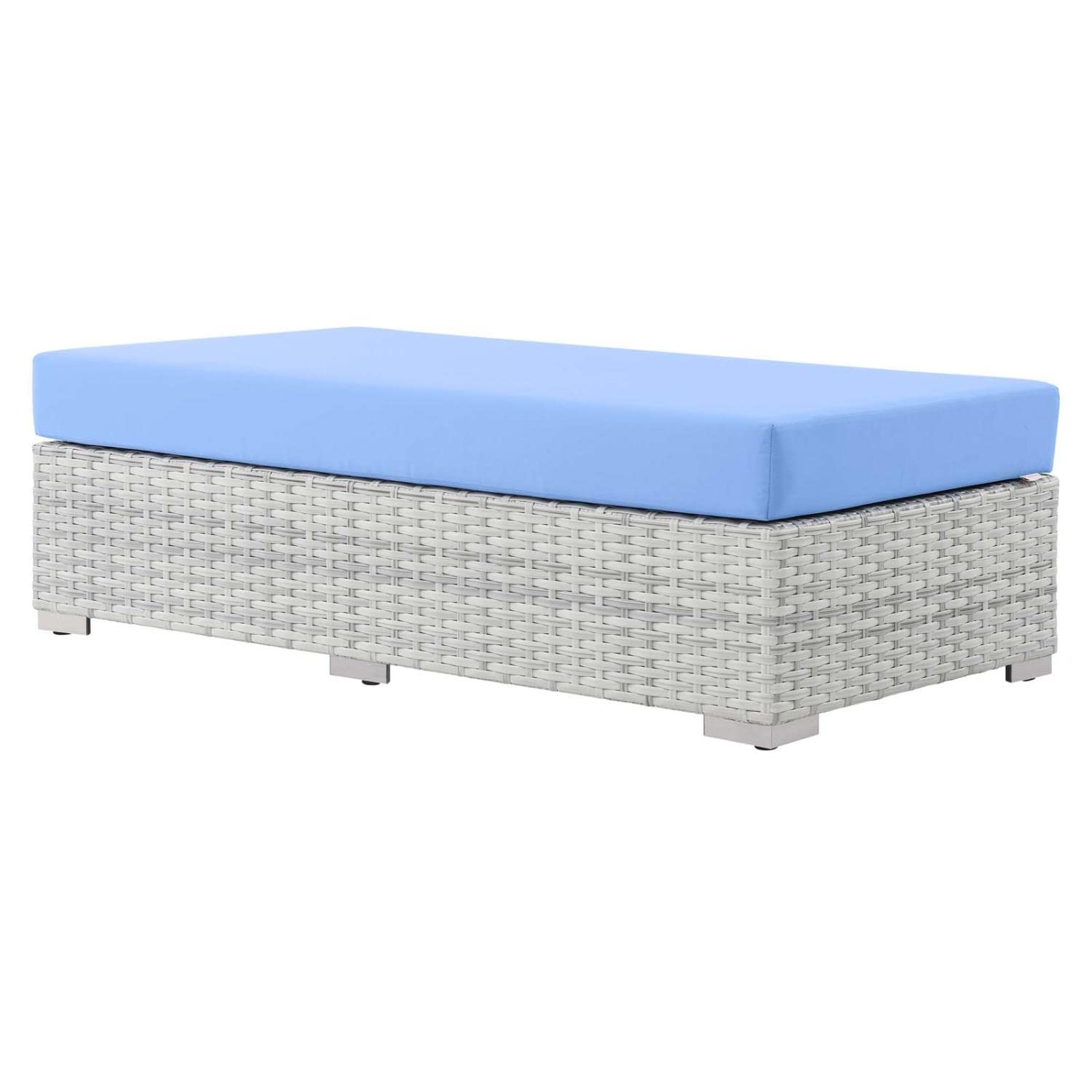Modway EEI-4308-LGR-LBU Ottoman, Light Gray Light Blue