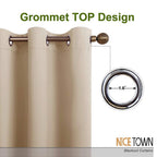 Nicetown Sliding Door Blinds Window Treatment,Wide Energy Save Thermal Insulated Patio Glass Door Drape For Dining Room, Guest Room (1 Piece,Biscotti Beige,W70 X L72)