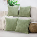 Vakado Sage Green Decorative Throw Pillow Covers 18X18 Set Of 4 Spring Couch Boho Corduroy Neutral Home Living Room Farmhouse Ru