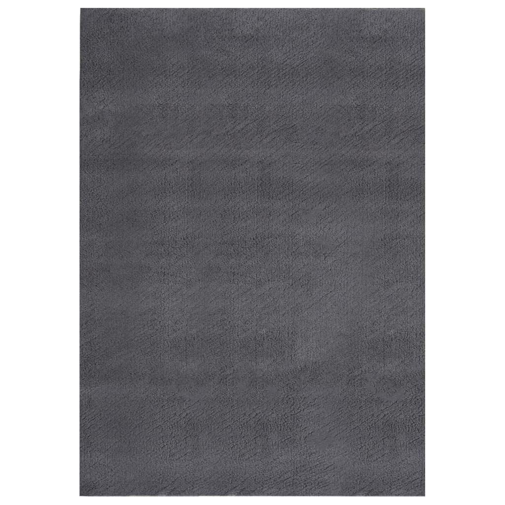 vidaXL 5x7.5 Ft Rectangular Shaggy Rugs, Fluffy Carpets with Anti-Slip Backing, Indoor Modern Plush Area Rugs for Living Room Bedroom Hallway, Easy-Maintenance Home Decor, Anthracite