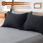 Cosybay Bed In A Bag Full Reversible Comforter Sets 7Pcs All Season Down Alternative Bedding Sets Black And Grey With Comforter,
