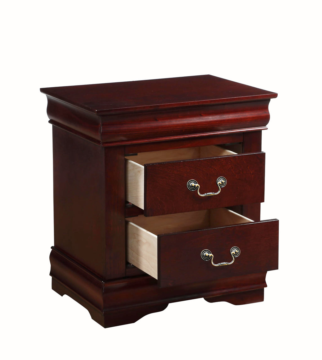 Acme Louis Philippe Nightstand in Cherry
