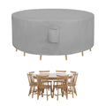Easy-Going Round Patio Furniture Cover Waterproof Outdoor Dining Table And Chair Cover Anti-Uv Outside Sectional Sofa Set Covers (62'Dia X 28'H, Grey)