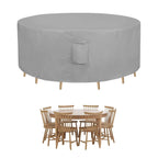 Easy-Going Round Patio Furniture Cover Waterproof Outdoor Dining Table And Chair Cover Anti-Uv Outside Sectional Sofa Set Covers (84'Dia X 28'H, Grey)
