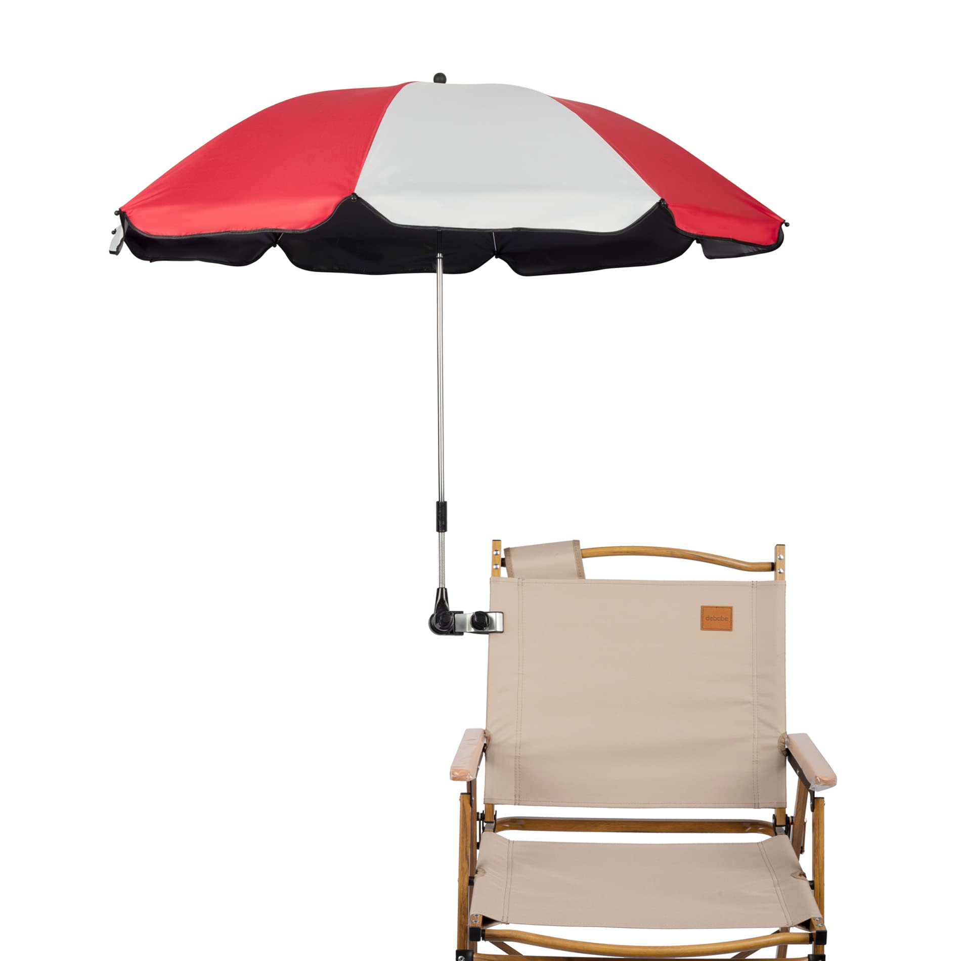 Grandmei Chair Umbrella With Clamp,46 Inches Upf 50+ Clip On Parasol For Patio,Beach Chairs,Strollers,Wheelchairs,Golf Carts (Re