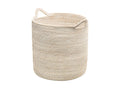KOUBOO Laguna Round Ear Handles, White-Wash Rattan Storage Basket