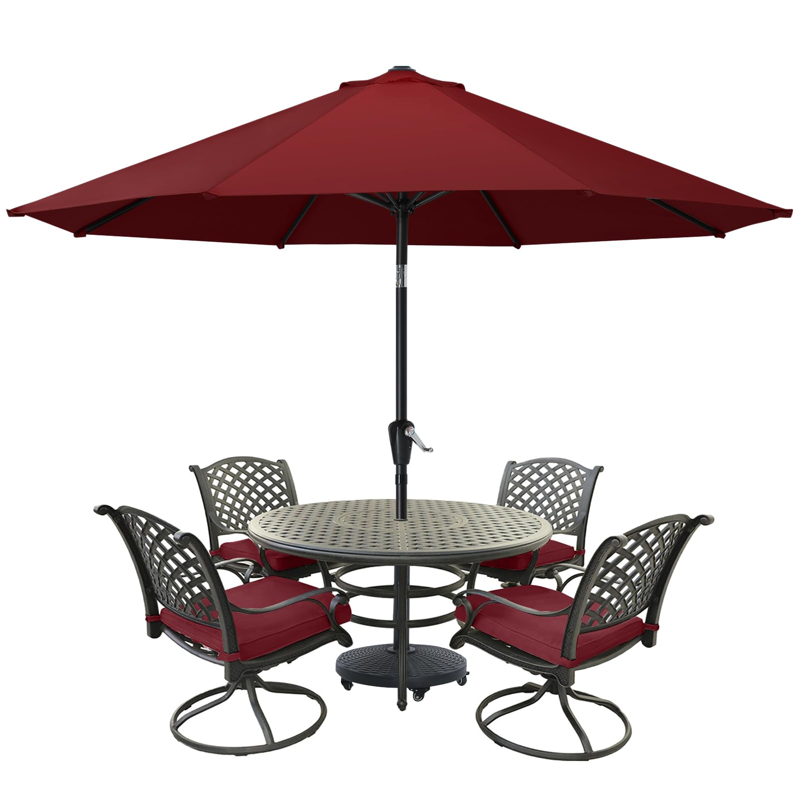 Mastercanopy Patio Umbrella For Outdoor Market Table -8 Ribs (9Ft,Burgundy)