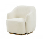 HomeRoots Stylish Off White Sherpa and Steel Chair