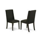 East West Furniture V627Fl624-6 6 Piece Dining Room Table Set Contains A Rectangle Kitchen Table With V-Legs And 4 Black Linen Fabric Parson Chairs With A Bench, 40X72 Inch, Multi-Color