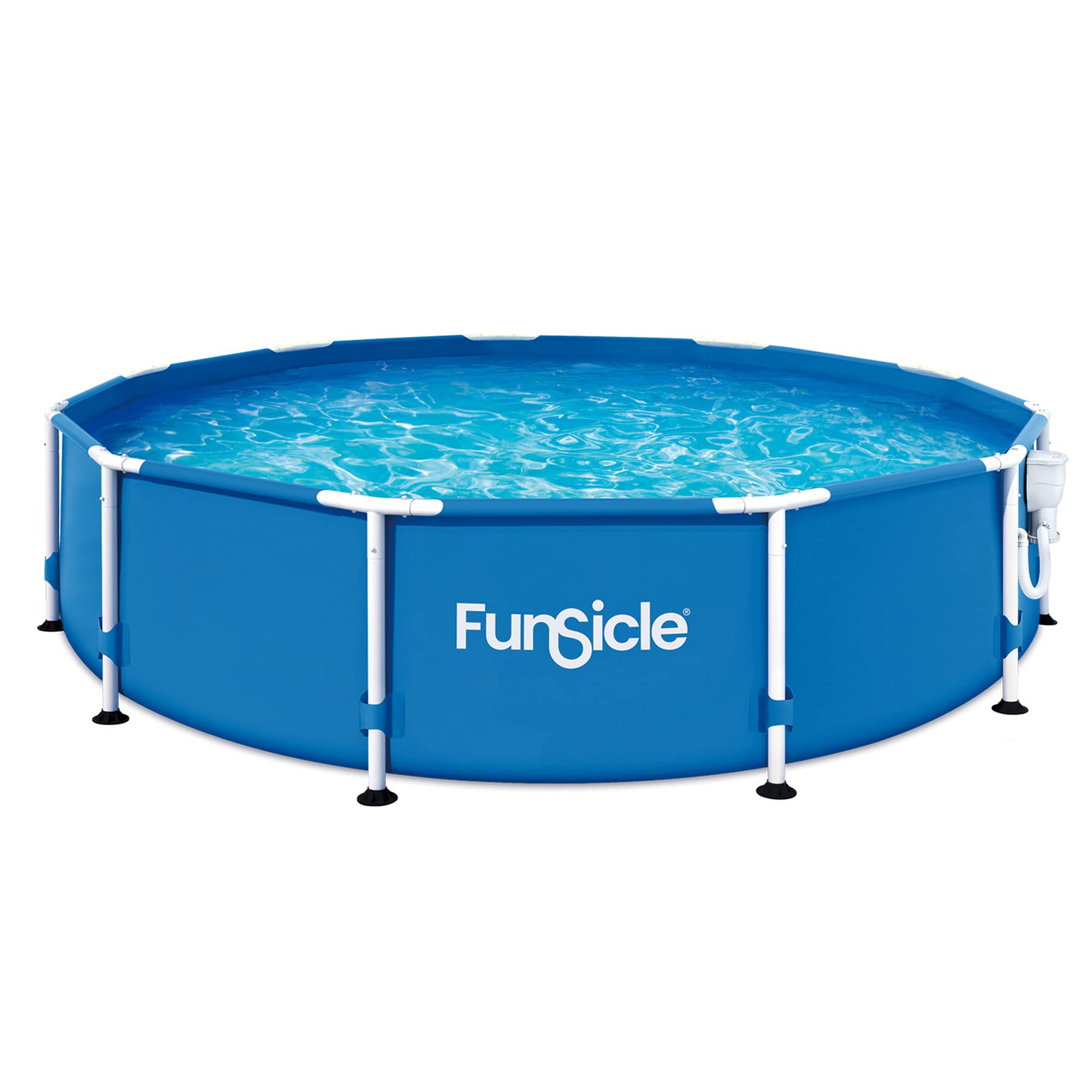 Funsicle 12' X 30' Outdoor Activity Round Metal Frame 6 Person Above Ground Swimming Pool Set With Skimmerplus Filter Pump And