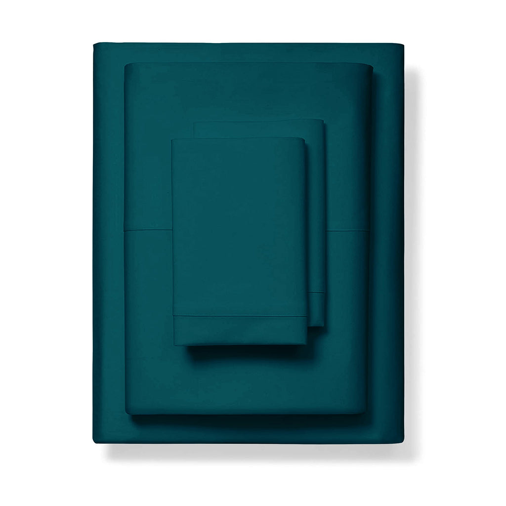 600 Thread Count Cotton - Twin Xl Size Sheet Set - 100% Cotton Sheets - Silky & Soft Like Egyptian Cotton - Deep Pocket Sateen 3Pc Bed Sheets - Hotel Quality Cotton Sheet For Twin Xl Bed (Teal)