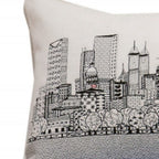 HomeRoots Cream 35' White Atlanta Daylight Skyline Lumbar Decorative Pillow