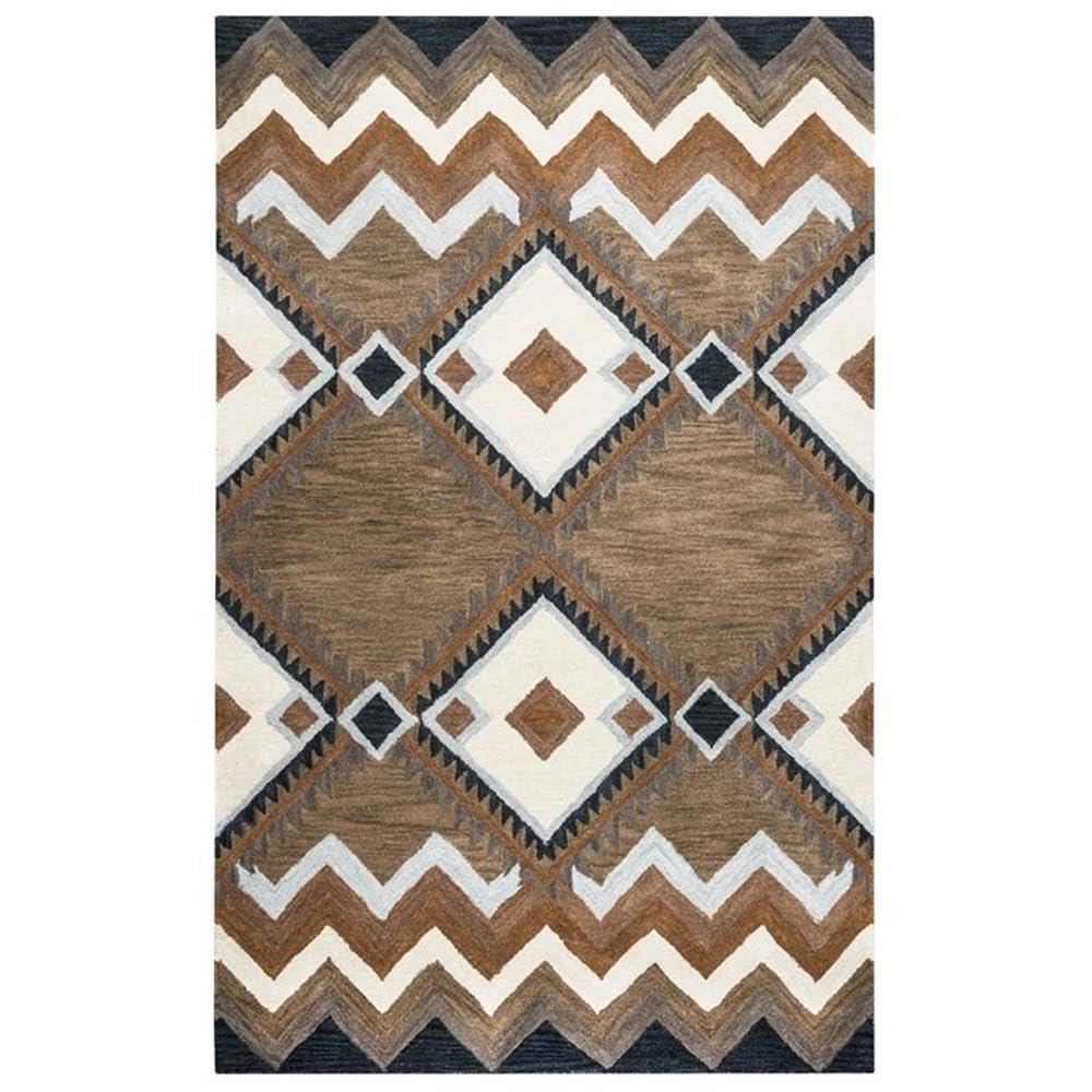 Rizzy Home Alora Decor Pueblo 5' X 8' Tribal Multi/Navy/Dk Taupe/Camel Area Rug