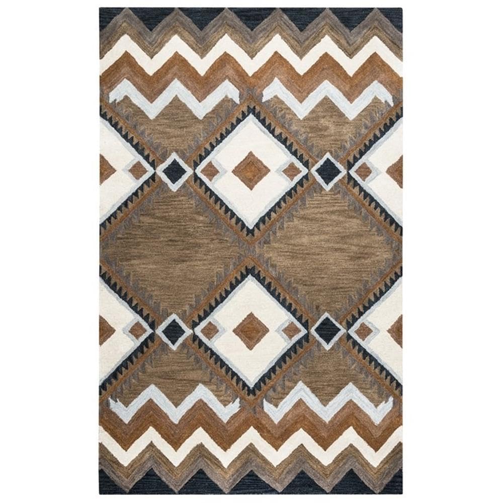 Rizzy Home Alora Decor Pueblo 3' X 5' Tribal Multi/Navy/Dk Taupe/Camel Area Rug