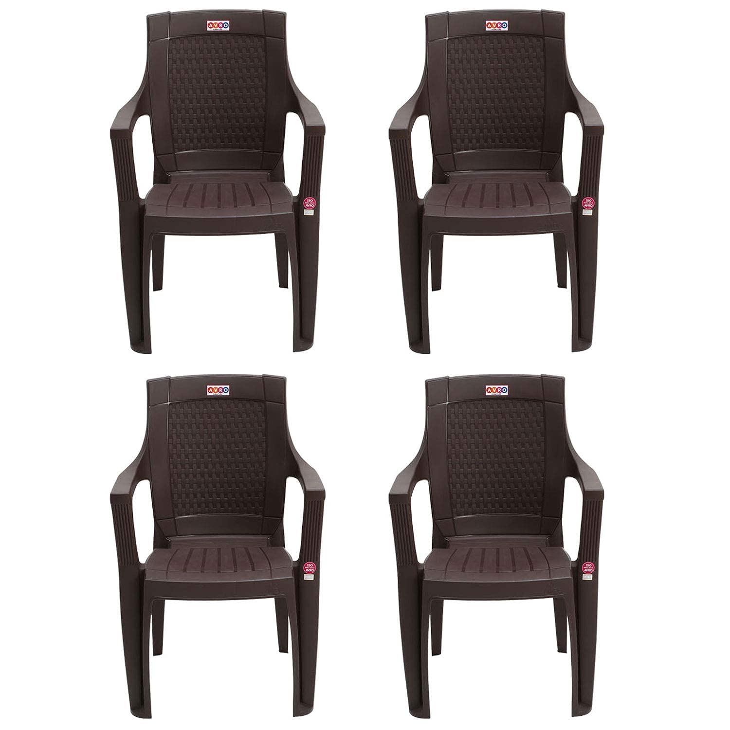 Avro Furniture 7756 Plastic Chair |Set Of 4 |Matt And Gloss Pattern |For Dining Room, Bedroom, Kitchen, Living Room |Bearing Cap