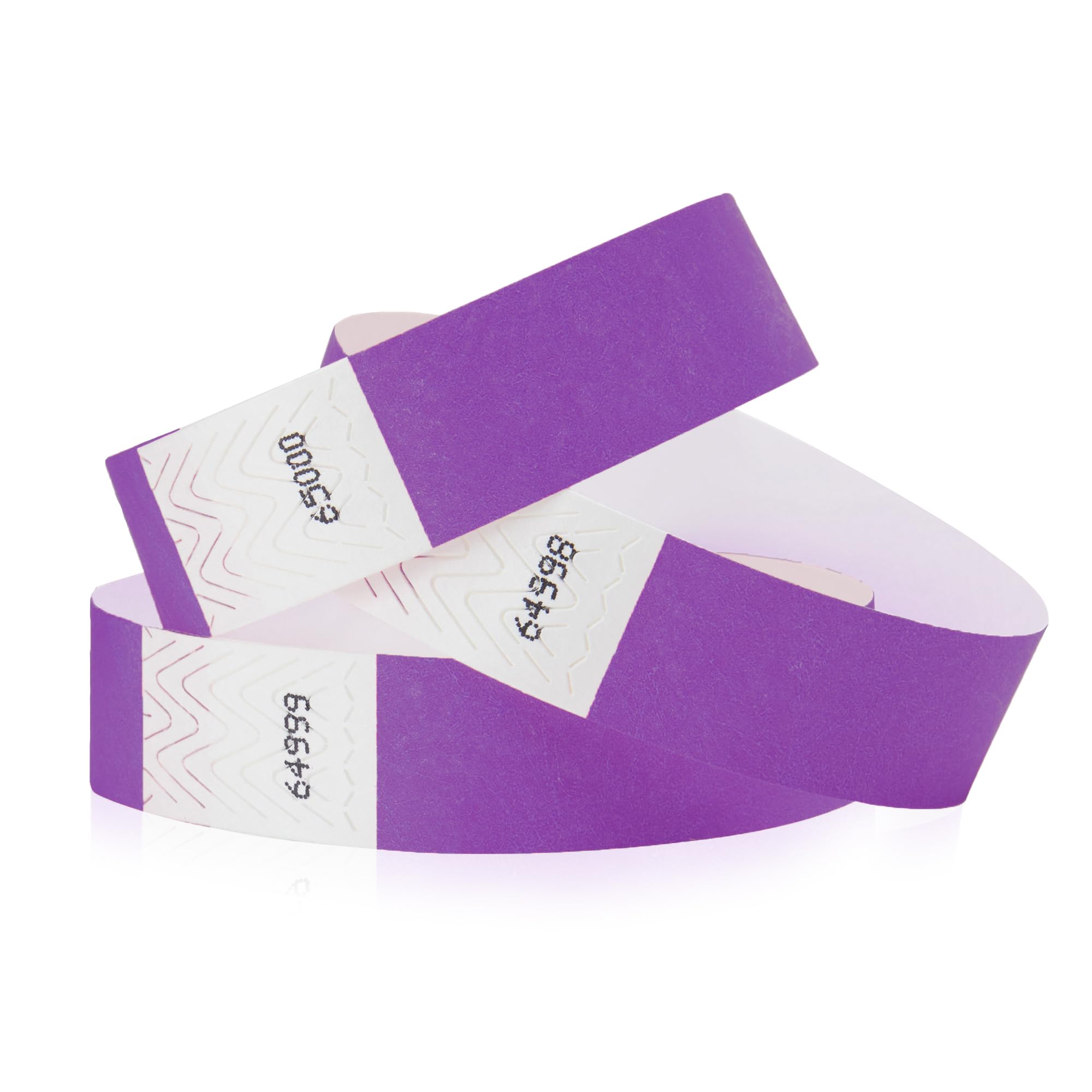 Wristco Pantone Purple Tyvek Wristbands For Events - 1,000 Count - Security Cuts & Tamper-Proof Design To Prevent Reuse - Premiu