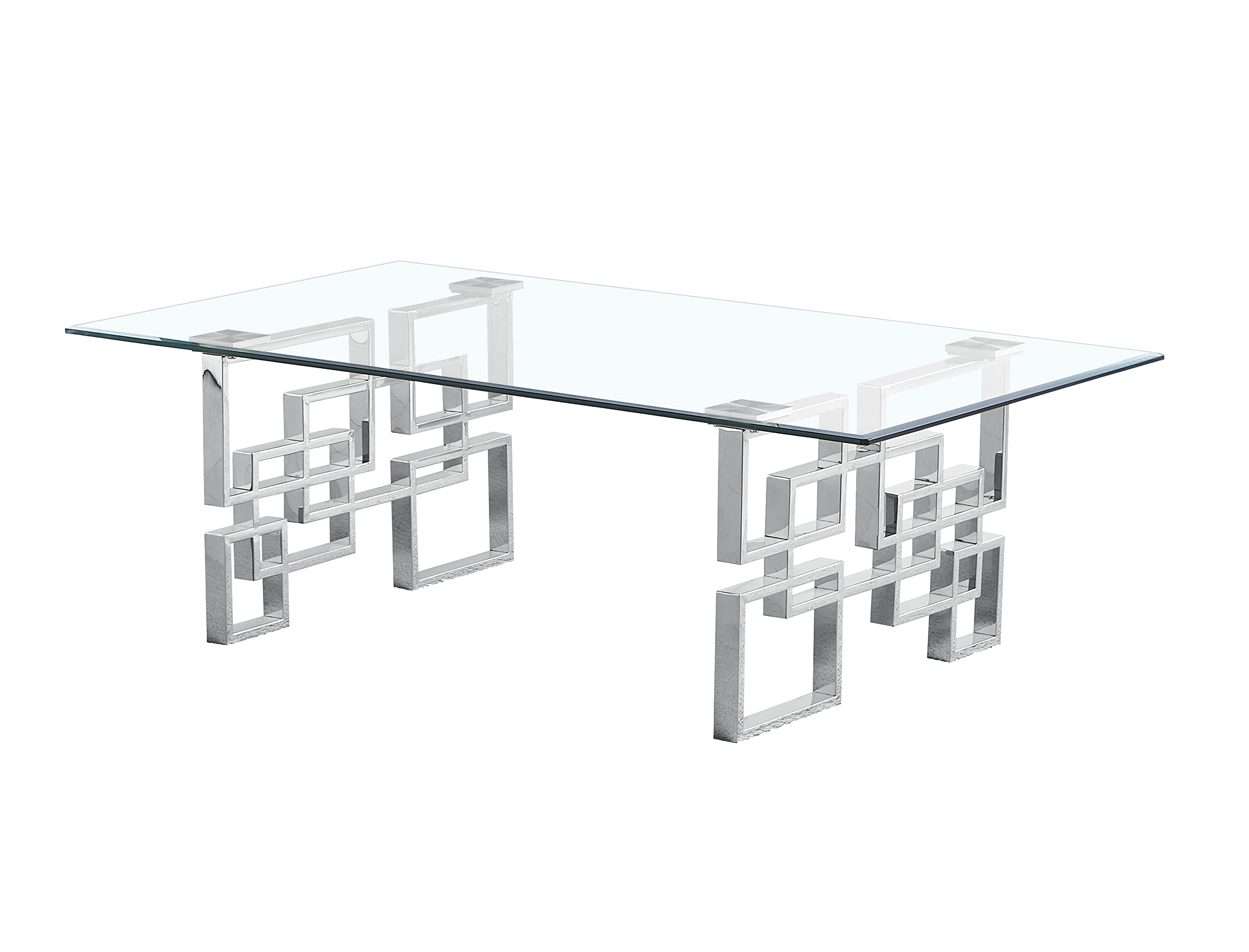 Best Quality Furniture CT233-4 Coffee Table Set, Silver