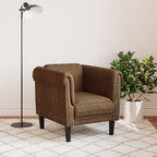 vidaXL Brown Velvet Accent Chair - Upholstered Sofa Seat for Living Room/Bedroom, Modern Design, Padded Armchair, 31.5" x 30.3" x 29.1"