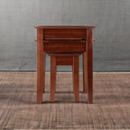 Ergode Walnut Nesting Tables Set - Modern Rectangular Design - Solid & Composite Wood - 3 Sizes: Large, Medium, Small - Easy Assembly - Versatile for Living Room, Bedroom, Office - Brown Finish
