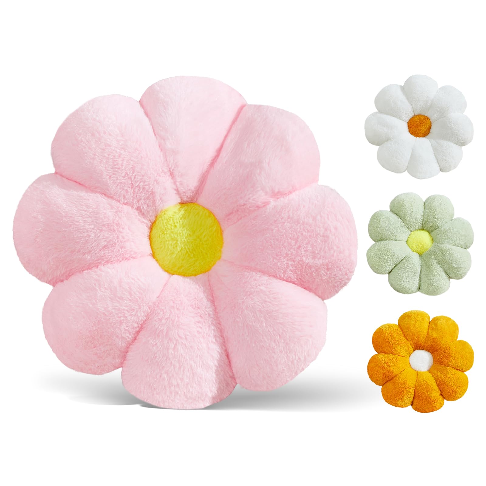 Ailive 17.7In Cute Pink Daisy Flower Shaped Kids Throw Pillow Flower Throw Pillow Floor Pillow Cushion Sunflower Pillow Decorati