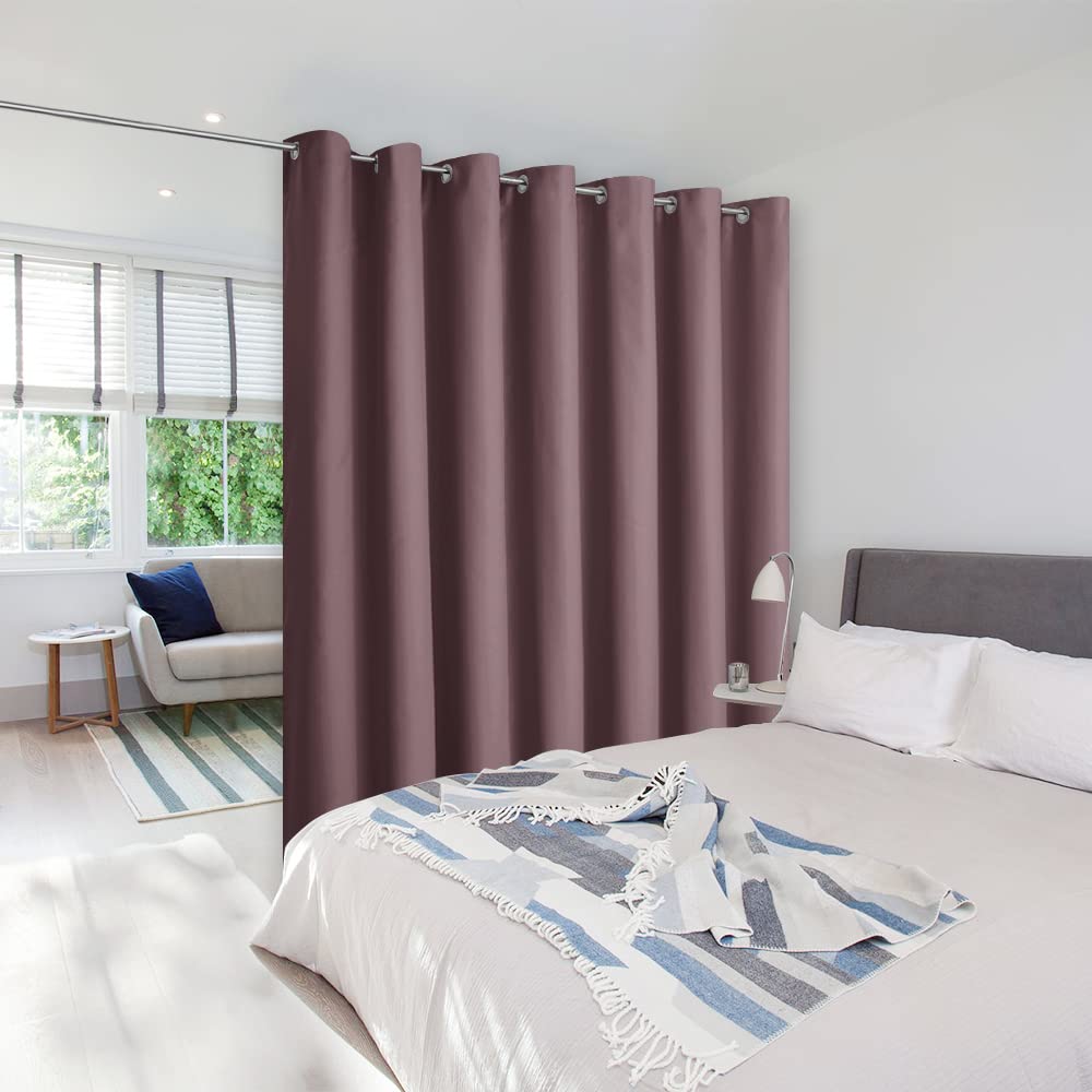 Nicetown Dry Rose Curtains For Sliding Glass Door, 84 Inch Long, Grommet Single Curtain Panel, Sound Reducing Blackout Curtains