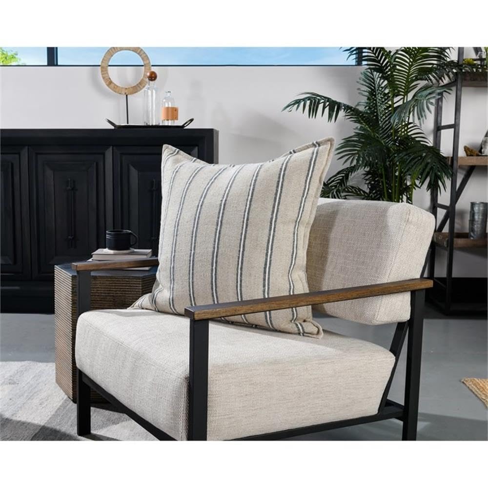 Kosas Home Demi 26X26 Rectangular Cotton Throw Pillow In Blue/Natural