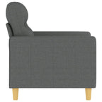 vidaXL - Modern Sofa Chair, Dark Gray Fabric, Sturdy Metal Frame, Comfortable Seat with Armrest and Back Pillow - Indoor Lounger for Living Room, Office, Lounge Area
