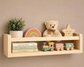 Nursery Floating Shelves For Wall, 40 Cm Solid Pine Wood Kids Book Shelves, Wall Mounted Storage Rack For Books, Toys, Photos & 