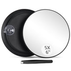 5X Makeup Magnifying Mirror 6' Magnifying Mirror with Suction Cups, Travel Makeup 5x Magnification Large Magnified Mirror, Comp