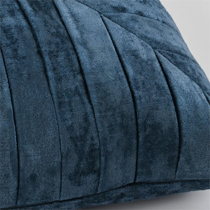 Kosas Home Laurant 14X26 Transitional Rayon Velvet Throw Pillow In Blue