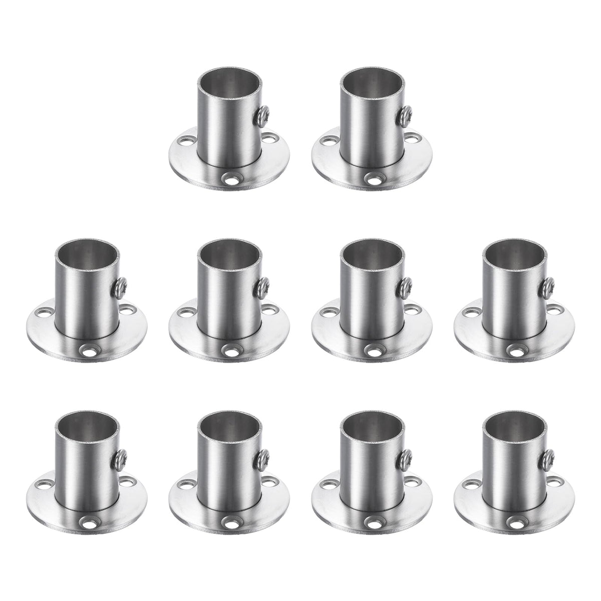 uxcell 10PCS Stainless Steel Closet Rod Flange Holder, 3/4 Inch Dia Pole Sockets Flange Rod Holder Wall Mount Pipe Bracket with 