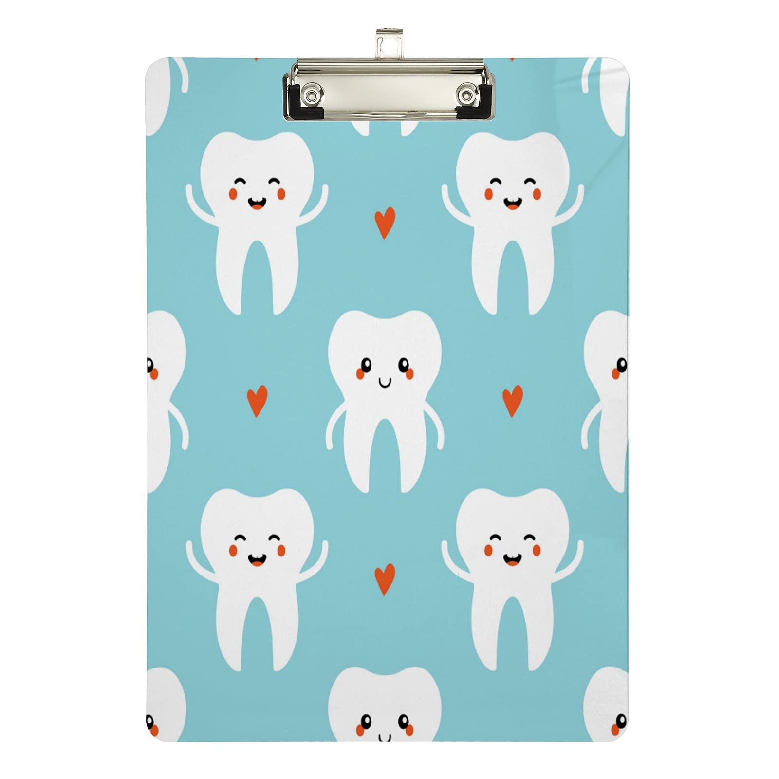 Xigua Cute Cartoon Teeth Clipboard 9 X 12.5 Inches | Decorative Clipboard For School, Office, Nurse, Art, Business | Clipboard W
