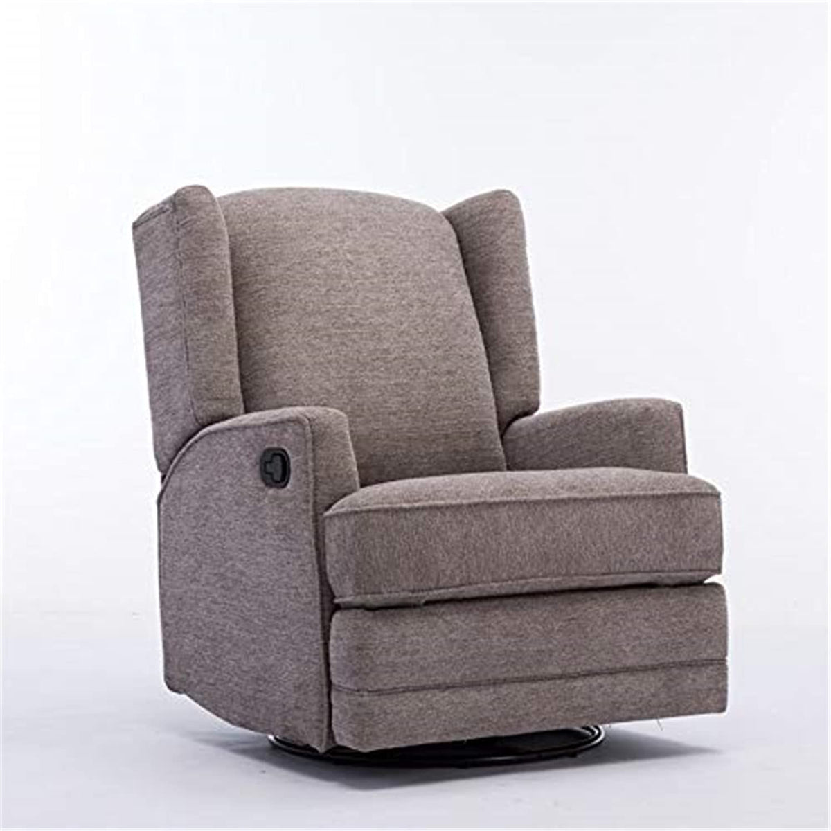 Comfort Pointe Serelda Smoke Gray Chenille Wingback Swivel Glider Recliner